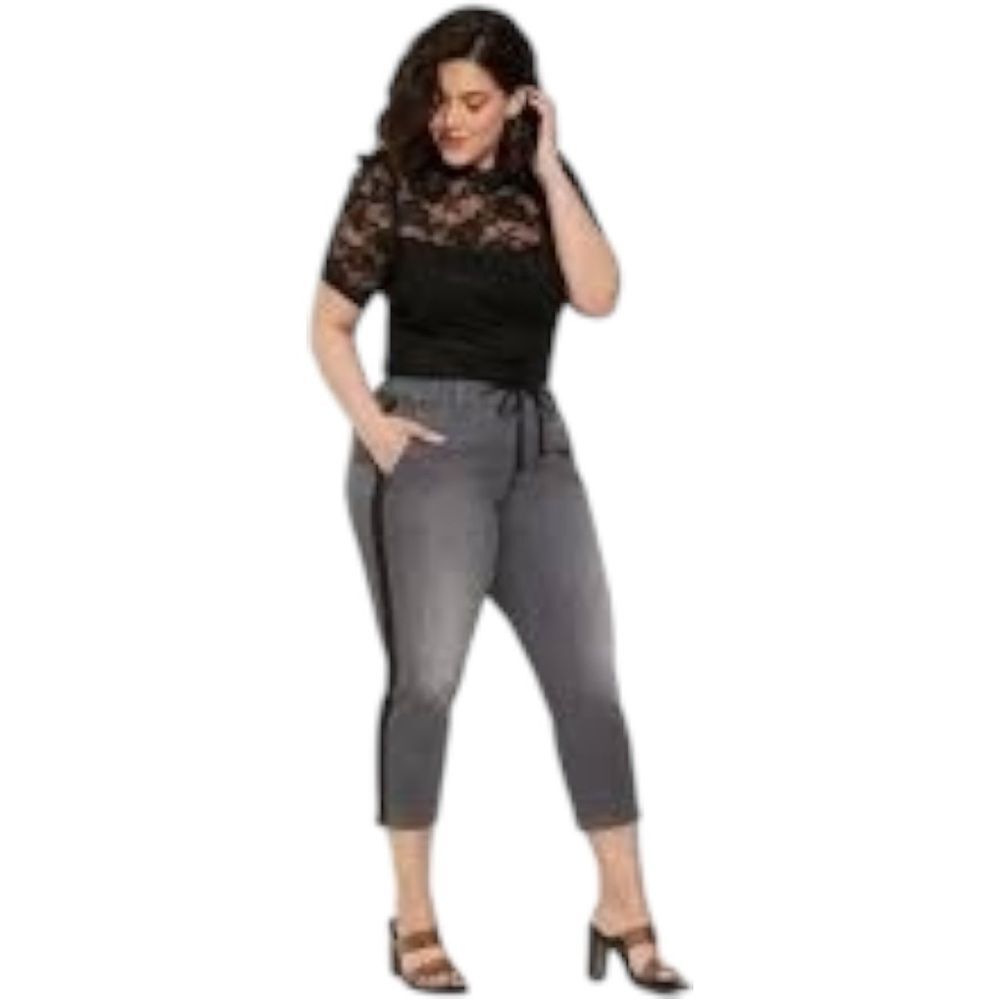 Torrid Gray Washed Black Pull Up Jogger Jeans